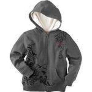 Boys Winter Jacket 4 Gray Tony Hawk Logo Sherpa Lined Zip Up Hooded